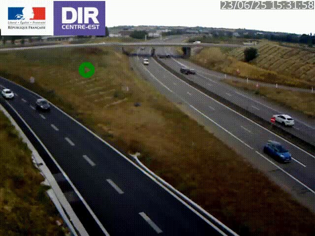 Webcam sur le contournement de Valence, sur la Nationale 7, caméra orientée vers Lyon