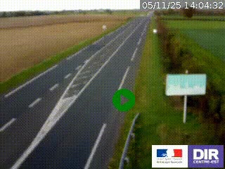 Webcam routière sur la RN7 à hauteur de Toulon-sur-Allier, entre Moulins et Vichy