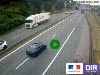 Caméra autoroutière sur l'A47 à hauteur de Givors, a proximité de Lyon. La webcam est orientée vers Lyon