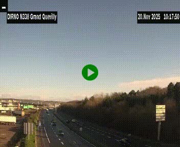 Webcam routière sur N338 à hauteur de Grand-Quevilly en périphérie de Rouen. Vue orientée vers Rouen