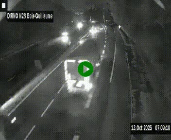 Webcam routière à hauteur de Bois-Guillaume en périphérie de Rouen. Vue orientée vers Rouen
