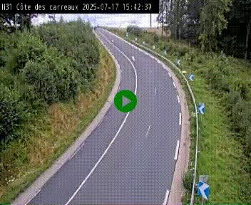 Webcam en haut de la Côte des Carreaux sur la N31 à Avesnes-en-Bray. Vue orientée vers Rouen