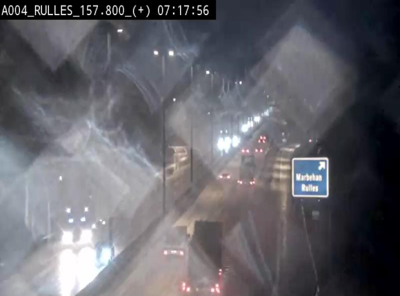 Webcam à hauteur de la sortie 28a donnant sur la P7 menant à Rulles. Vue orientée vers Luxembourg