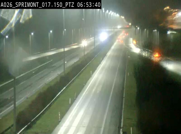 Webcam A26 (E25) à Sprimont, sur l'autoroute entre Liège et Arlon. Vue orientée vers le Luxembourg