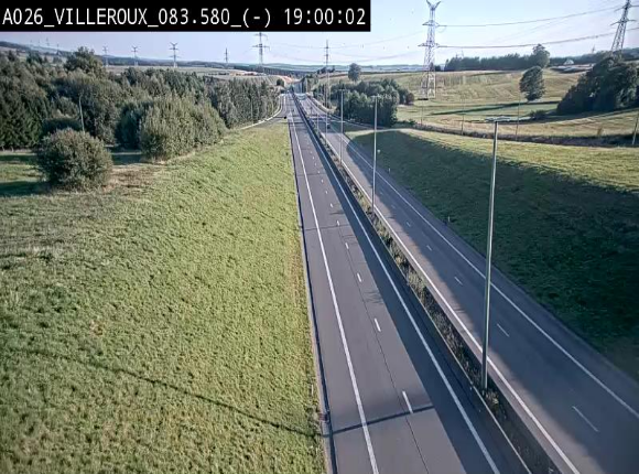 Webcam autoroute A26/E25 à hauteur de Vaux-sur-Sûre, à la jonction avec la N85 en direction de Liège - BK 83.6