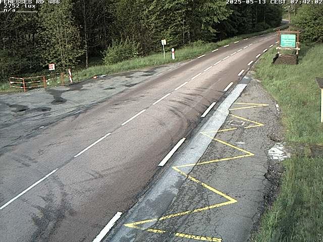 Webcam en haut du col des Fenesses, aussi appelé col du Ménil sur la D486 à 593 mètres d'altitude dans les Vosges