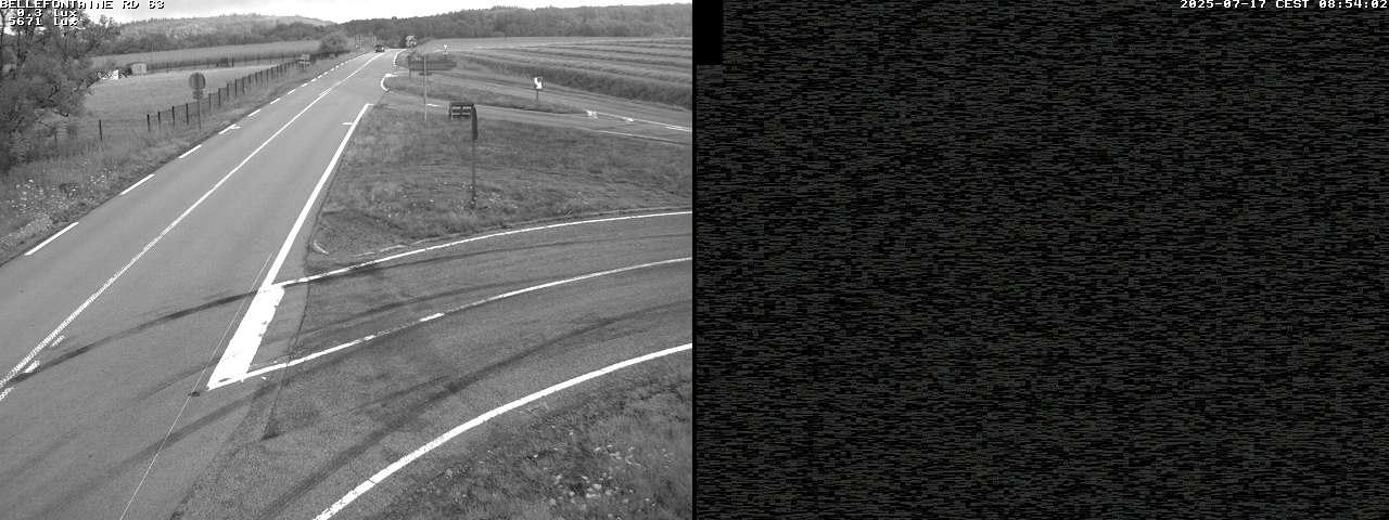 Webcam à Bellefontaine dans les Vosges à 552 mètres d'altitude sur la D63, à la jonction avec la D20A
