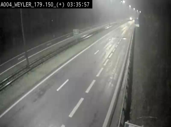 Webcam entre la sortie Arlon et la sortie Weyler sur l'E411. Vue orientée vers Luxembourg