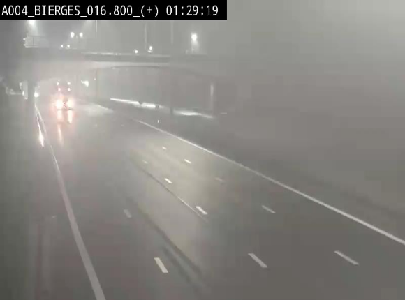 Webcam à Wavre, à hauteur de la sortie 5 Bierges. Vue orientée vers Namur