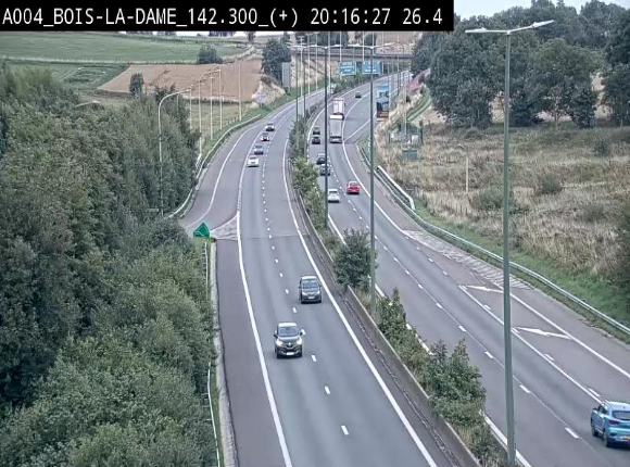 Webcam située entre la sortie 29 Neufchâteau et la jonction avec l'E25 en direction de Liège et Luxembourg