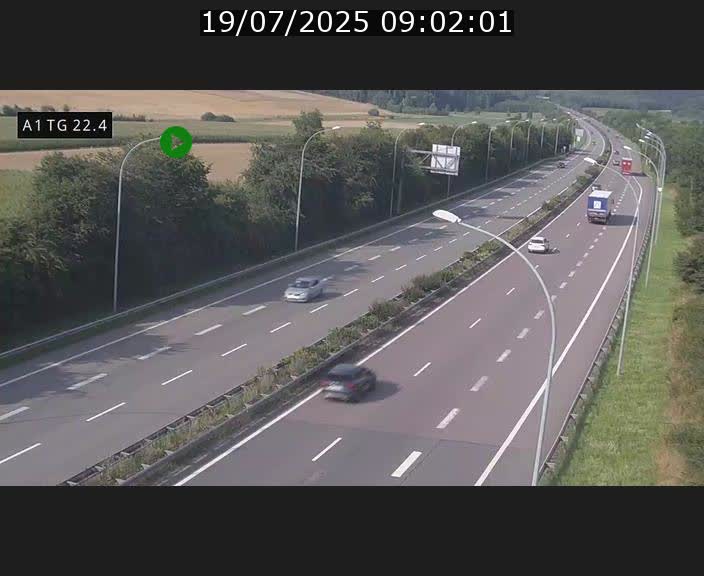 Traffic live webcam Luxembourg Flaxweiler - A1 direction Luxembourg - BK 22.4