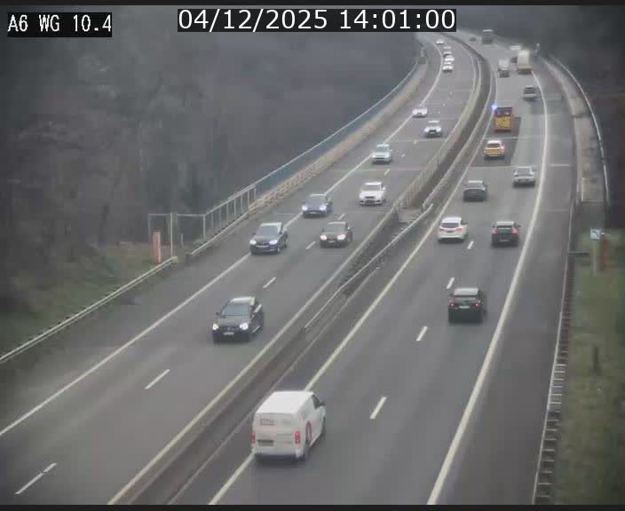 Traffic live webcam Luxembourg Mamer - A6 - BK 10.4 - direction Luxembourg/France/Allemagne