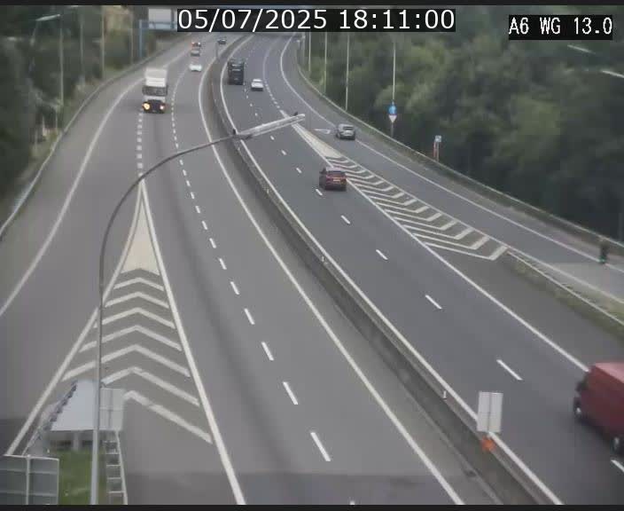 Traffic live webcam Luxembourg Mamer - A6 - BK 13 - direction Luxembourg/France/Allemagne