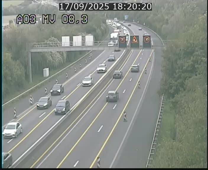 Webcam Autoroute après la Croix de Bettembourg en direction de Luxembourg sur l'A3