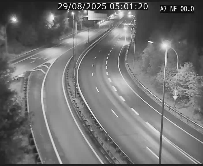 Caméra autoroute Luxembourg A7 - Echangeur A1/A7 Grünewald direction Tunnel Stafelter