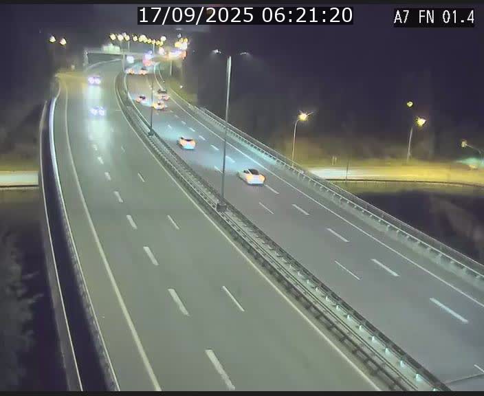 Caméra autoroute Luxembourg A7 - Tunnel Stafelter - direction Echangeur Grünewald