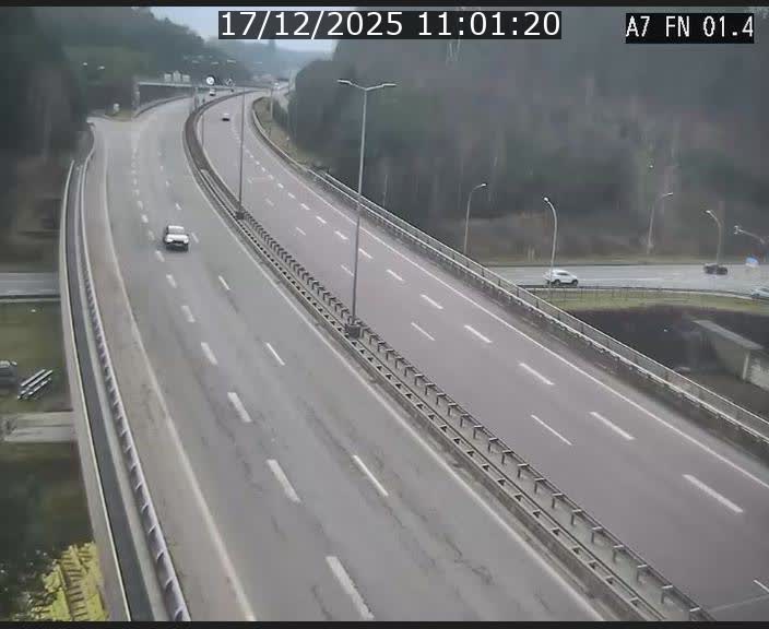Caméra autoroute Luxembourg A7 - Tunnel Stafelter - direction Echangeur Grünewald