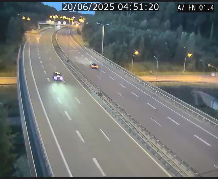 Caméra autoroute Luxembourg A7 - Tunnel Stafelter - direction Echangeur Grünewald