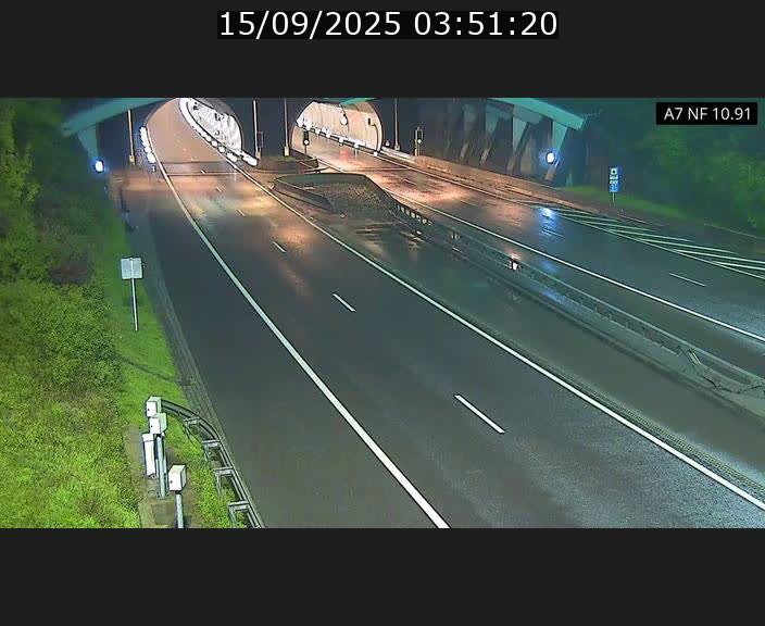 Caméra trafic Luxembourg - A7, Tunnel Gousselerbierg, entrée sud, direction Mersch