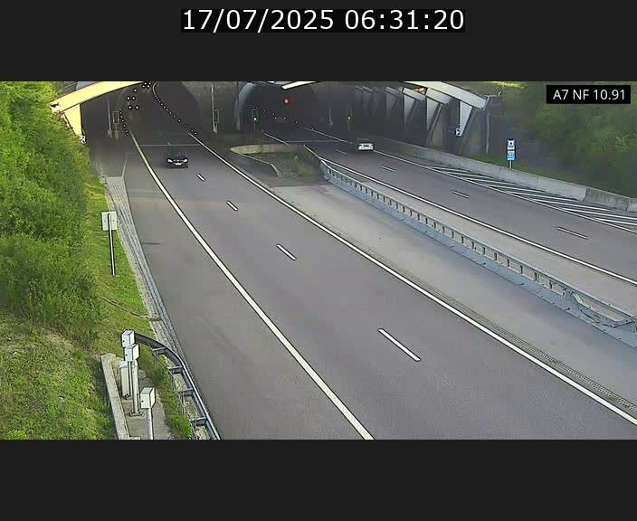 Caméra trafic Luxembourg - A7, Tunnel Gousselerbierg, entrée sud, direction Mersch