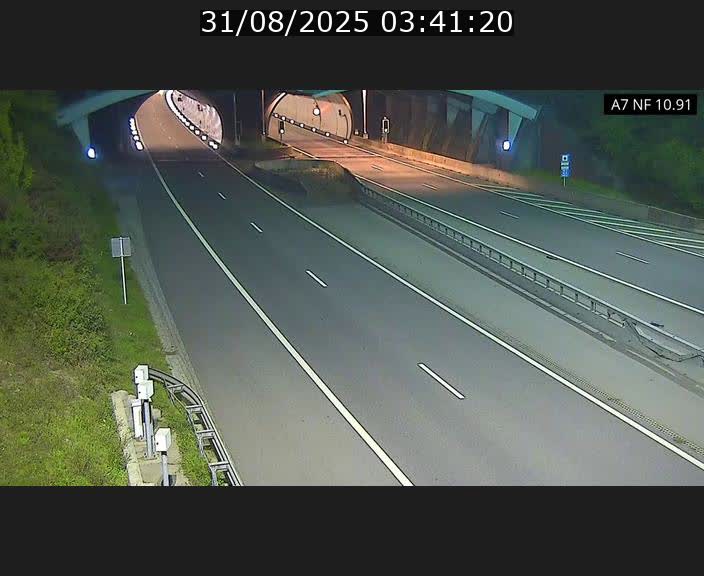 Caméra trafic Luxembourg - A7, Tunnel Gousselerbierg, entrée sud, direction Mersch