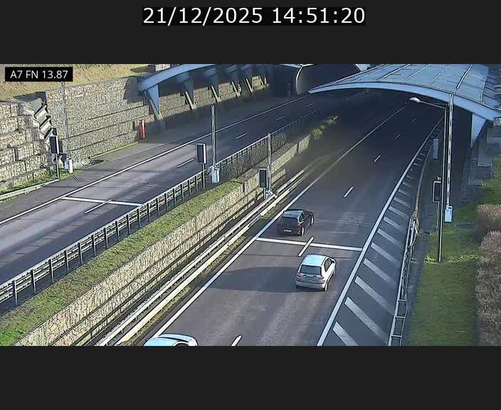 Caméra trafic Luxembourg - A7, Tunnel Gousselerbierg, entrée nord, direction Lorentzweiler