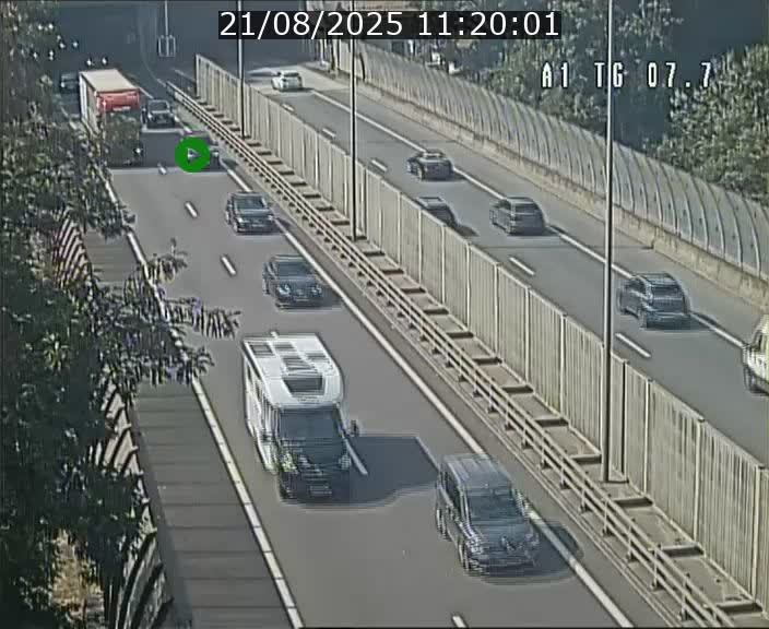 Traffic live webcam Luxembourg Kirchberg - A1 direction Luxembourg-ville - BK 7.7