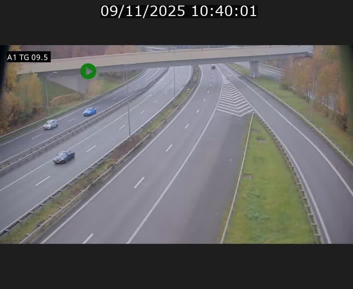 Traffic live webcam Luxembourg Jonction Grünewald - A1 direction Luxembourg-ville - BK 9.5