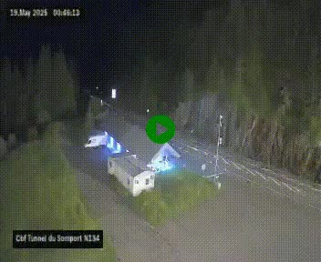 Webcam à l'entrée du tunnel du Somport, côté français, sur la N134, dans les Pyrénées, en direction de l'Espagne, à 1116 mètres d'altitude