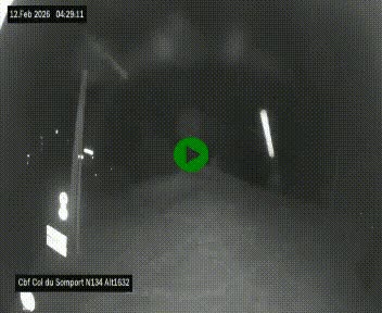 Webcam au col du Somport, côté français, sur la N134, dans les Pyrénées, en direction de l'Espagne, à 1632 mètres d'altitude