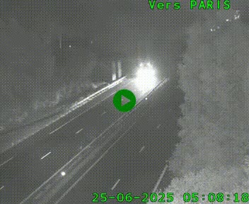 Caméra routière sur l'autoroute A20 au nord de Limoges, à la jonction avec la N520. Vue orientée vers Paris