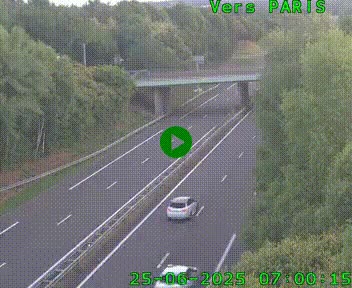 Caméra routière sur l'autoroute A20 au nord de Limoges, à la jonction avec la N520. Vue orientée vers Paris