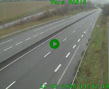 Caméra routière sur l'autoroute A20 à Saint-Hilaire-Bonneval, au sud de Limoges. Vue orientée vers Paris