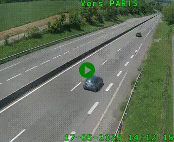 Caméra routière sur l'autoroute A20 à Saint-Hilaire-Bonneval, au sud de Limoges. Vue orientée vers Paris