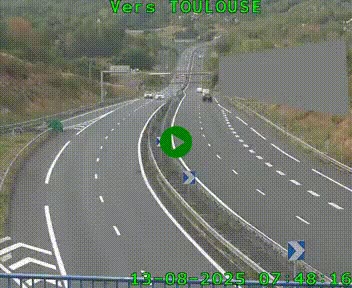 Caméra routière sur l'autoroute A20 à Noailles, en périphérie de Brive-la-Gaillarde. Vue orientée vers Toulouse