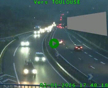 Caméra routière sur l'autoroute A20 à Noailles, en périphérie de Brive-la-Gaillarde. Vue orientée vers Toulouse