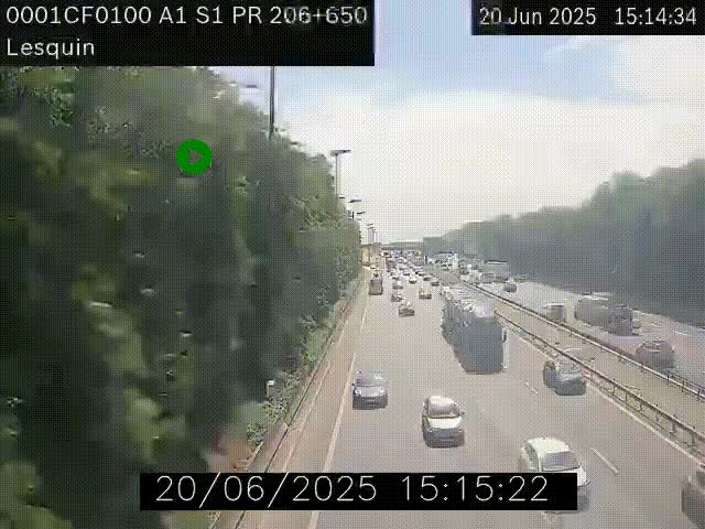 Webcam autoroute A1 à hauteur de Lesquin. Vue orientée vers Lille