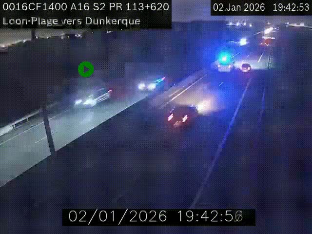 Webcam autoroute A16 à hauteur de Loon-Plage. Vue orientée vers Dunkerque et la Belgique.