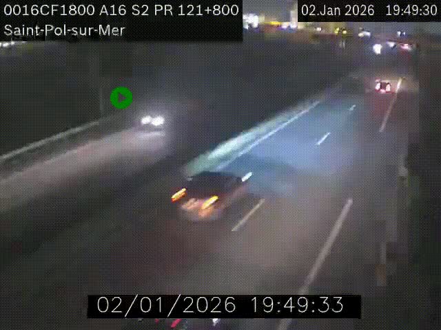 Webcam autoroute A16 à proximité de Dunkerque, à hauteur de la sortie Saint-Pol-sur-Mer. Vue orientée vers Calais