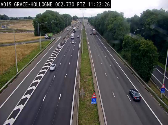 Caméra trafic Belgique - Grâce-Hollogne - E42, jonction avec A604, direction Loncin/Aéroport de Liège -  BK 3.2