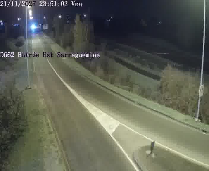 Point de vue trafic déployé sur D662 (France) à Sarreguemines, regardant vers Sarreguemines, aidant conducteurs et services à anticiper les flux.