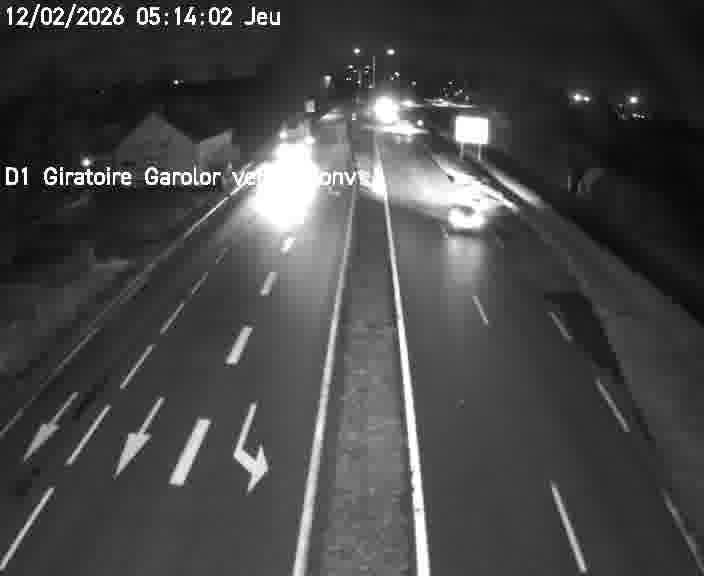 Webcam de surveillance sur D1 (France) à Ennery, cadrée vers Thionville, proposant une information routière utile aux déplacements quotidiens.