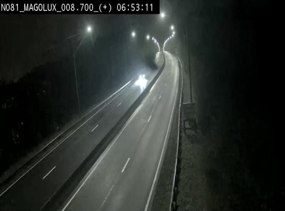 Webcam sur la N81 (E411) à hauteur de la jonction avec la N883. Vue orientée vers Longwy