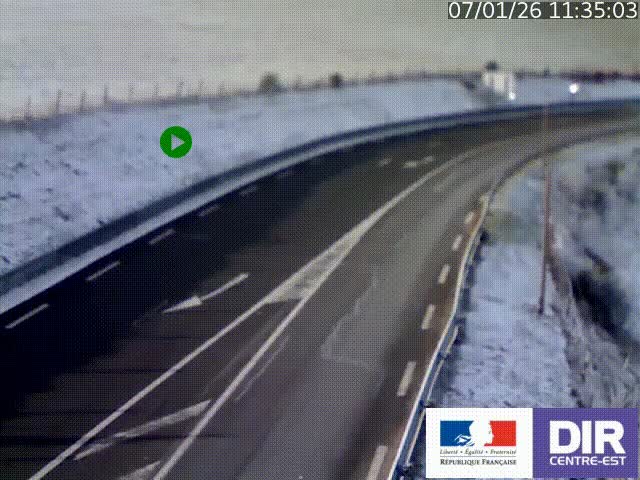 Webcam sur le col Pin Bouchain, vue orientée vers Roanne, en provenance de Lyon sur la nationale 7 (N7)