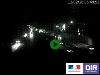 Webcam trafic au bout de l'A42, à la jonction avec le Boulevard Périphérique Nord de Lyon (D383) à Villeurbanne. Vue orientée vers Marseille
