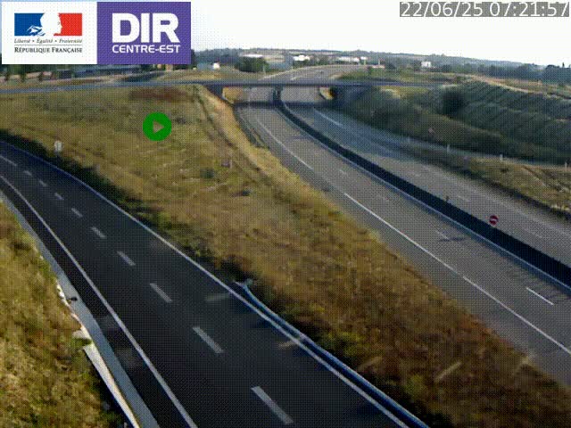 Webcam sur le contournement de Valence, sur la Nationale 7, caméra orientée vers Lyon