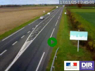 Webcam routière sur la RN7 à hauteur de Toulon-sur-Allier, entre Moulins et Vichy