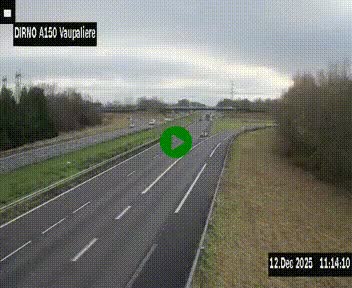 Webcam autoroute A150 à hauteur de La Vaupalière en périphérie de Rouen. Vue orientée vers Rouen