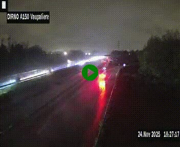 Webcam autoroute A150 à hauteur de La Vaupalière en périphérie de Rouen. Vue orientée vers Rouen