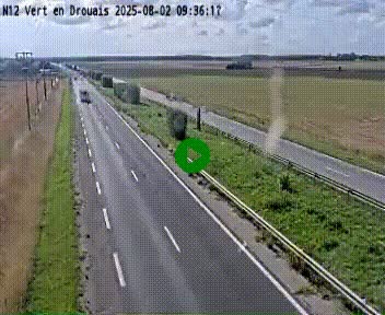 Webcam à hauteur de Vert-en-Drouais sur la N12, en périphérie de Dreux. Vue orientée vers Alençon
